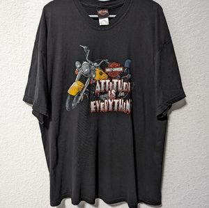 Vintage Harley Davidson X Large ATTITUDE IS EVERYTHING T Shirt Topeka, Ks USA
